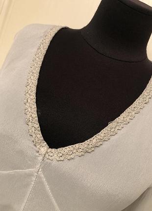 Італія. натуральний шовк. сіро-блакитна блуза