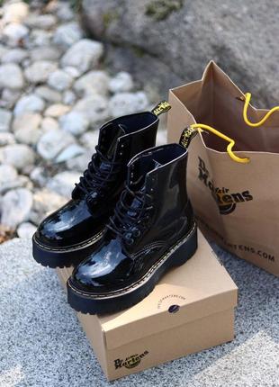 Ботинки dr. martens jadon black patent черевики