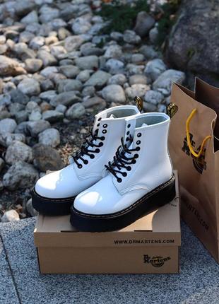 Ботинки dr. martens jadon white black черевики