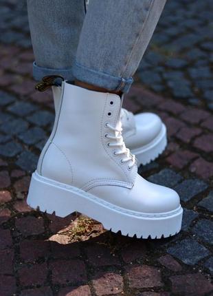 Ботинки dr. martens jadon total white черевики