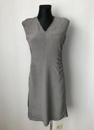 Элегантное серое шёлковое платье от windsor, размер евр 34, укр 42-44