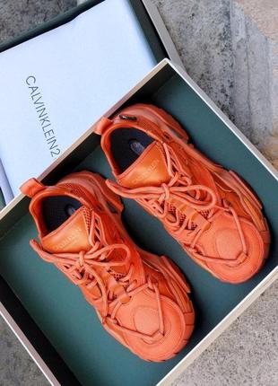 Женские кроссовки calvin klein orange9 фото