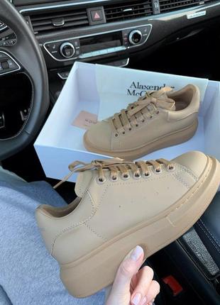 Женские кроссовки alexander mcqueen  beige1 фото