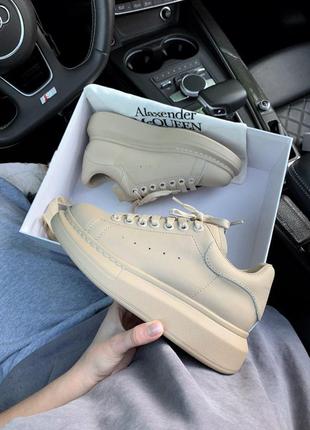 Женские кроссовки alexander mcqueen light  beige matte