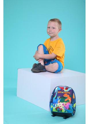 Дитячий рюкзак, синій. трицератопс. (s)3 фото