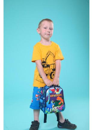 Дитячий рюкзак, синій. трицератопс. (s)6 фото