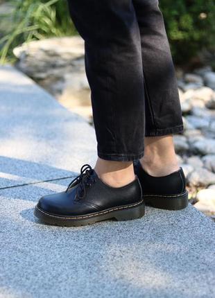 Туфлі dr. martens 1461 smooth black полуботинки туфли9 фото