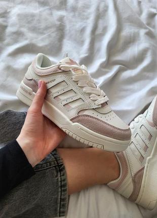 Жвночі кросівки білі з рожевим adidas drop step pink