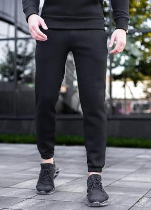 Мужские штаны джоггеры с карманами чёрные pobedov 007 зима