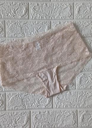 Трусики мереживні високі нюдові р.12 46