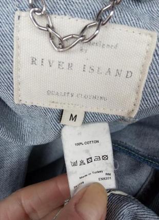 Классная голубая джинсовая жилетка с потертостями river island 😍4 фото