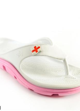 Вьетнамки женские, белый/розовый, р. 36, 37, медицинская обувь, 118201