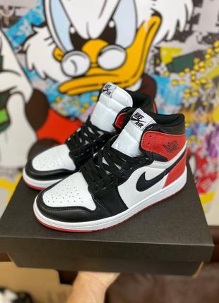 Черевики nike jordan 1 high red black ov черевики