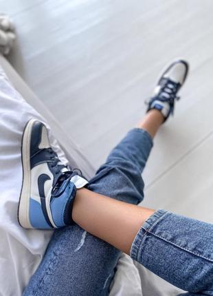 Черевики nike jordan 1 retro high patent blue toe черевики