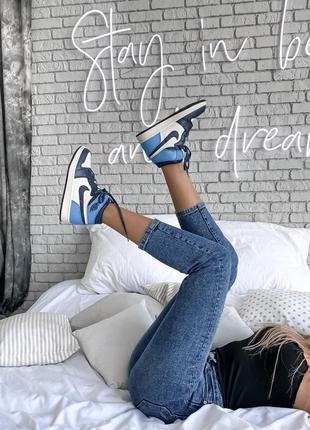 Ботинки jordan 1 retro high patent blue toe черевики2 фото