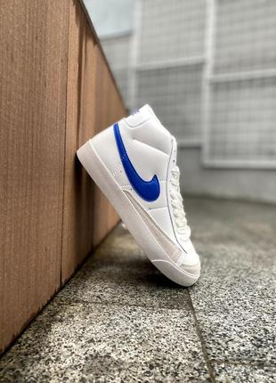 Nike blazer mid 77 white & blue2 фото