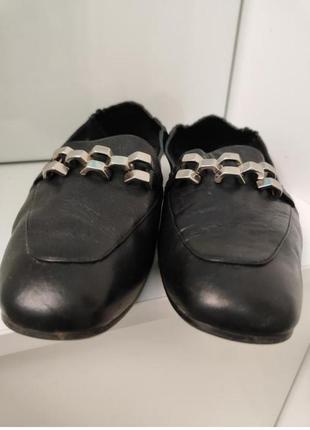 Чорні шкіряні туфлі3 фото