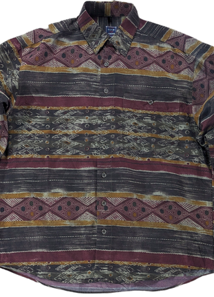 Club damingo винтажная рубашка |абстрактный принт | ацтек | aztec оверсайз
