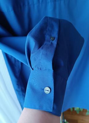 Бавовняна чоловіча сорочка, синього кольору, розмір xl, 34-356 фото