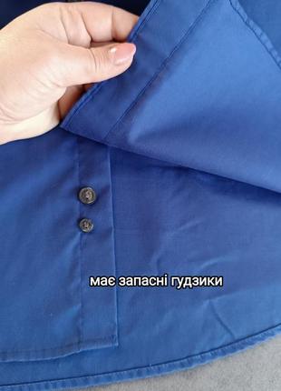 Бавовняна чоловіча сорочка, синього кольору, розмір xl, 34-357 фото