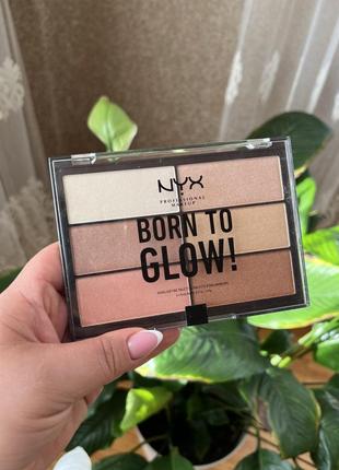 Палетка хайлайтеров nyx professional makeup professional born to glow highlighting palette3 фото