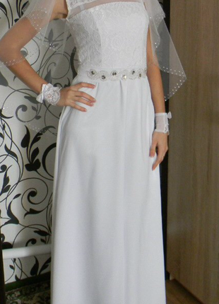 Красивое свадебное/выпускное платье1 фото