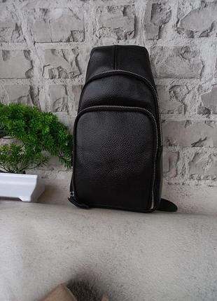 Чоловіча шкіряна сумка бананка