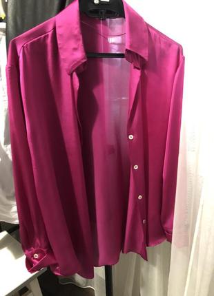 Блуза , сорочка zara колір фуксія в наявності9 фото