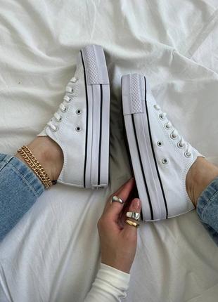 Кросівки converse all star low platform white2 фото