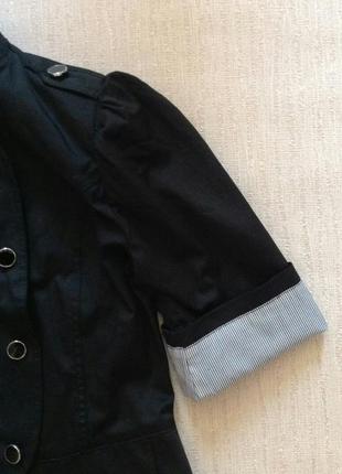 Черный укороченный пиджак4 фото