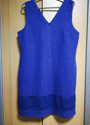 Льняное платье peacocks