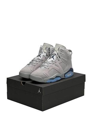 ✔️чоловічі кросівки nike air jordan retro 6 gray sky