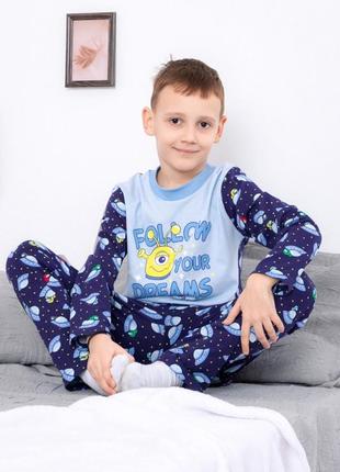Легка піжама бавовняна для хлопчиків космос, літня піжама дитяча, комплект домашній4 фото