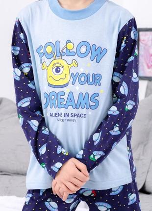 Легка піжама бавовняна для хлопчиків космос, літня піжама дитяча, комплект домашній3 фото