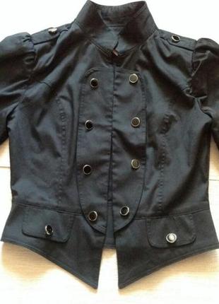 Черный укороченный пиджак2 фото