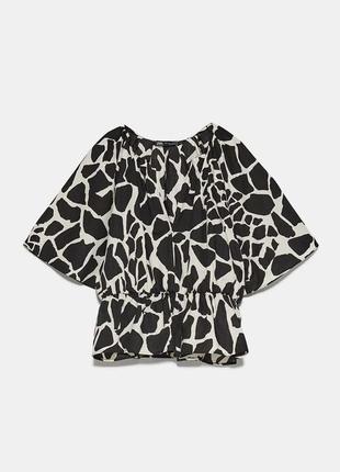 Блуза блузка з тваринним принтом з принтом жирафа