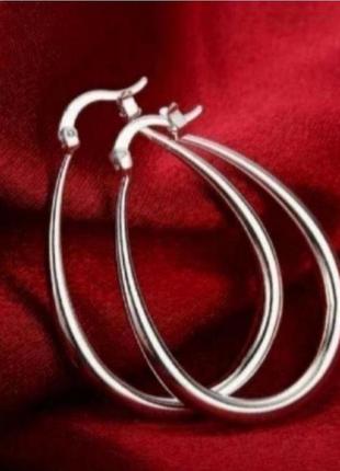 Сережки кільця срібло silver original кольцо хупи