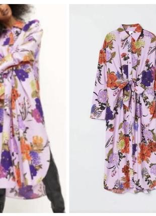 H&m неймовірна вільна сукня рубашка із завʼязками1 фото