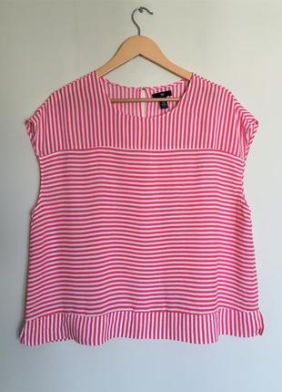 Стильна блуза в смужку gap червона xl-xxl (як tommy hilfiger ralph lauren calvin klein)