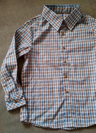 Рубашка swiss cross сша, синяя в клетку, тонкая – размер 5, мальчику на 5 лет2 фото