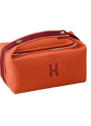 Косметична сумочка дорожня, органайзер для косметики, несессер помаранчевий ( код: ibh051j )1 фото