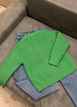 Яскравий жіночий зелений светр від zara7 фото