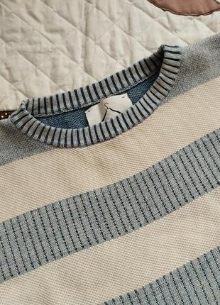 Якісна бавовняна кофточка светр на короткий рукав   maglieria veneta s в'язана футболка топ  бежева/голуба2 фото