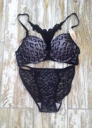 Стильный леопардовый комплект нижнего белья victoria secret 36b 80b
