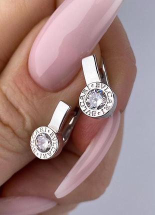 Срібні сережки bvlgari покриття родій 1018.11р