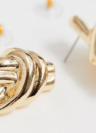 🍩☕️ интересные серьги-гвоздики "золотой узелок" от asos