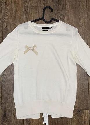 Молочная шерстная кофта реглан джемпер’massimo dutti,s шерсть оригинал