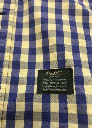 Рубашка мужская премиум бренд sacoor brothers  клетка хлопок3 фото