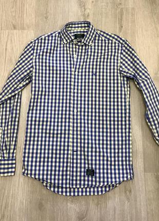 Чоловіча сорочка картата преміум бренд sacoor бавовна