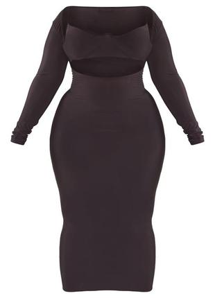 Чорна сукня міді, з вирізом на кісточках4 фото